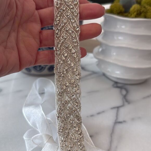 Nina Bridal Crystal Braid Sash main image 6